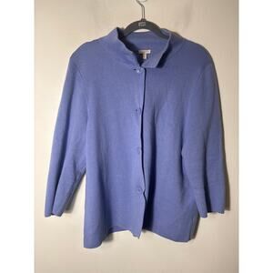 Talbots Lilac Long Sleeve Button Up Cardigan Sweater Sz XL